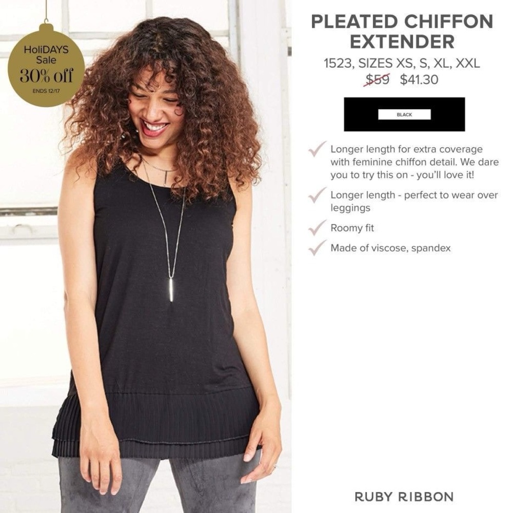 Ruby Ribbon Pleated Chiffon Extender - Picture 3 of 7